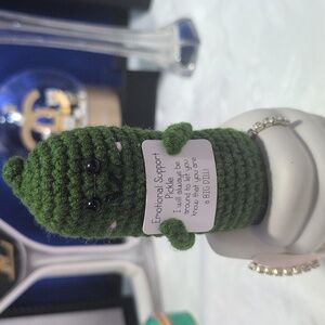 Positive Pickle Affirmation Crochet Figurine